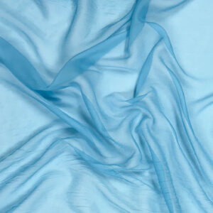 Aqua Blue Silk Crinkle Chiffon