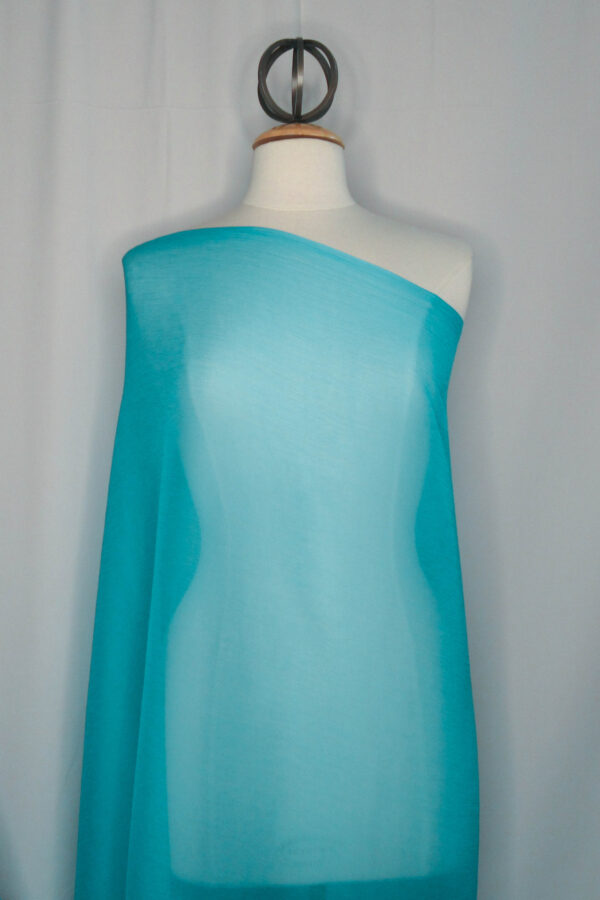 Aqua Blue Silk Crinkle Chiffon