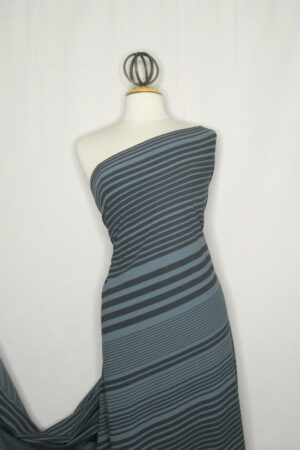 Blue Variegated Stripe 4-Way Stretch