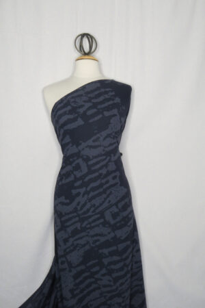 Steely Blue Abstract Bones 4-Way Stretch