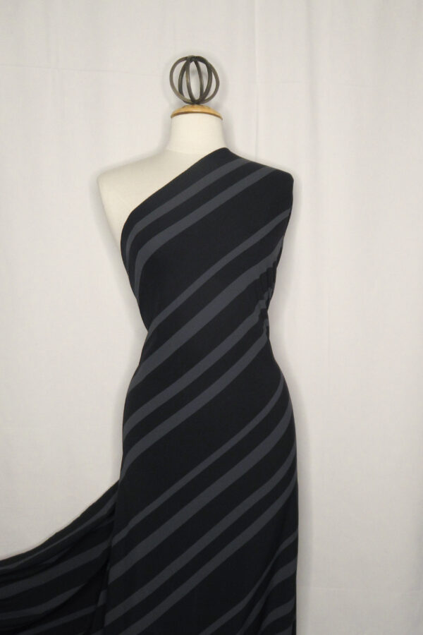 Slate Gray Stripes 4-Way Stretch