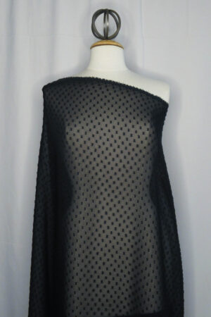 Black Clip Dot Silk Chiffon