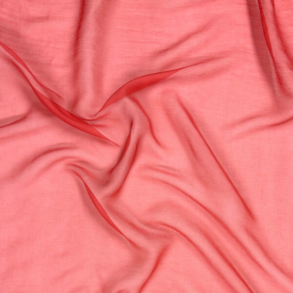 Coral Pink Silk Crinkle Chiffon