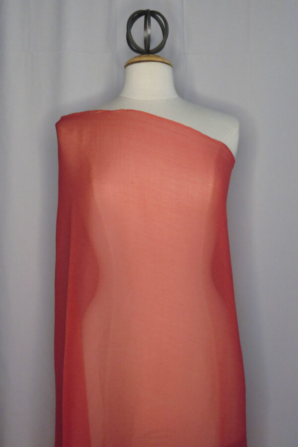 Coral Pink Silk Crinkle Chiffon