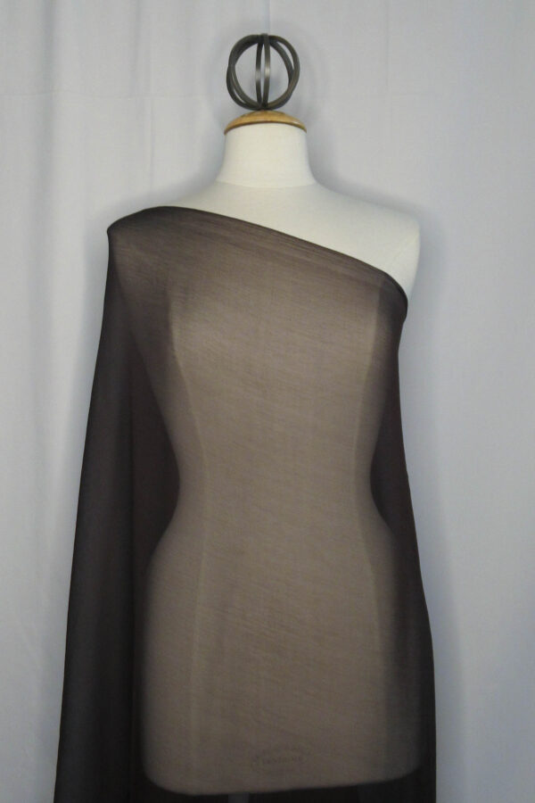 Chocolate Brown Silk Crinkle Chiffon