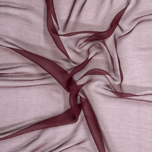 Maroon Silk Crinkle Chiffon