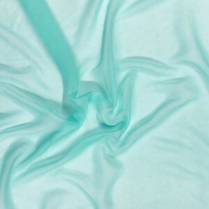 Sea Blue Silk Crinkle Chiffon