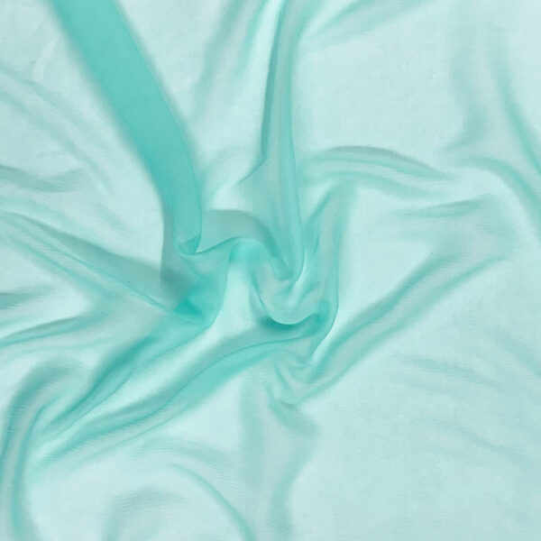 Sea Blue Silk Crinkle Chiffon