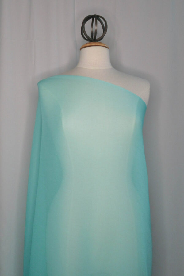 Sea Blue Silk Crinkle Chiffon