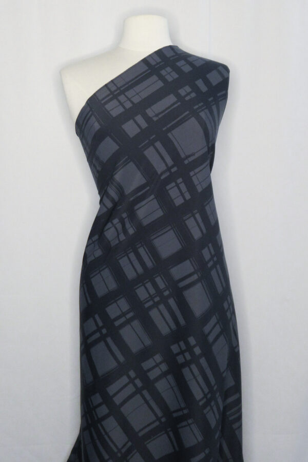 Charcoal Gray Plaid 4-Way Stretch