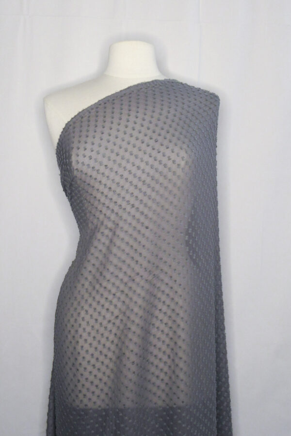 Medium Gray Silk Clip Dot Chiffon