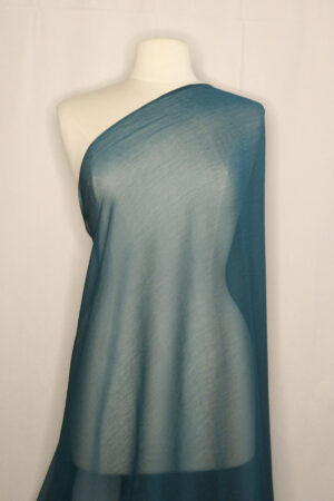 Teal Silk Crinkle Chiffon