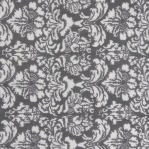 Black & White Damask Print Silk Crinkle Chiffon