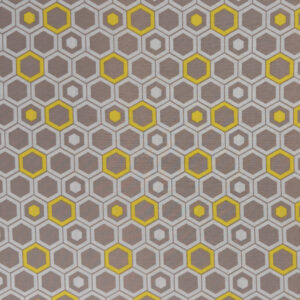 Taupe Hexagon Printed Cotton