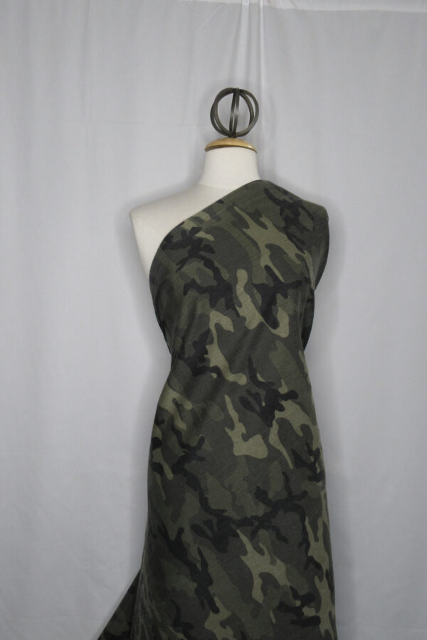 Army Green Camouflage Stretch Twill