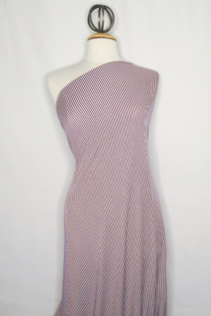 Purple & White Feeder Stripe Rayon Spandex Jersey