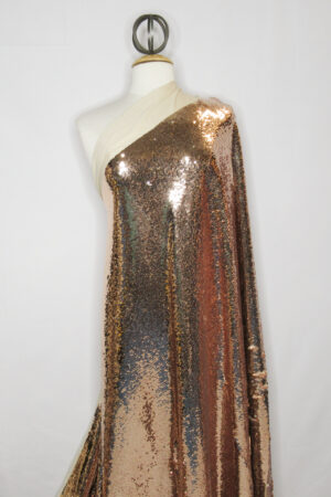 Rose Gold Sequin on 2-Way Stretch Poly Knit