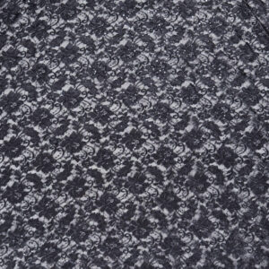 Slate Gray Floral Lace with Clear Sequins