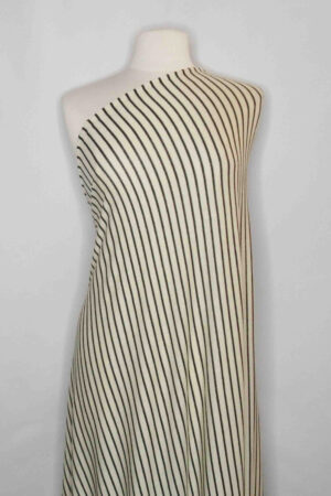 Ivory Rayon Blend Striped Sweater Knit