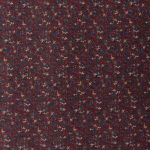 Burgundy Floral Pinwale Corduroy