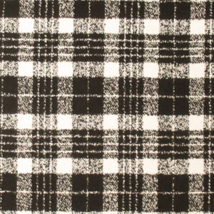 Black and Ivory Plaid Boucle Wool Coating