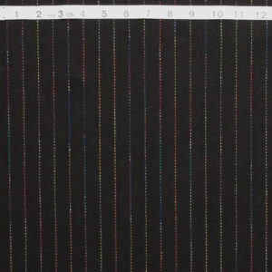 Black Rainbow Stripe Wool Coating