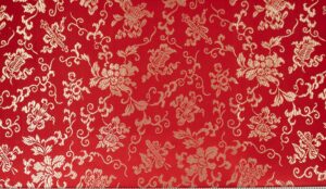 Chinese Red and Gold Floral Brocade