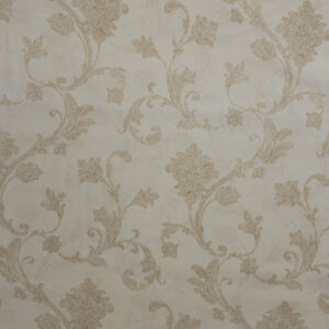 Ivory Canvas with Stylized Floral and Vine Design