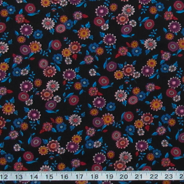 Studio RK by Robert Kaufman London Calling Black Floral Cotton Lawn