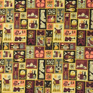 Tiki Icons Stretch Cotton