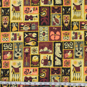 Tiki Icons Stretch Cotton