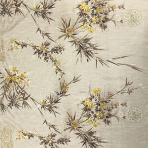 Vintage Cotton Shantung - Yellow Floral Bouquet