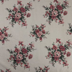 Vintage Cotton Shantung - Pink and Red Roses