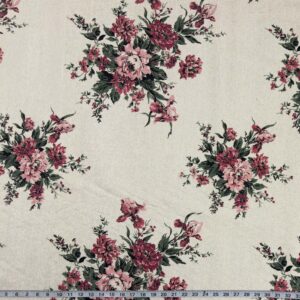 Vintage Cotton Shantung - Pink and Red Roses
