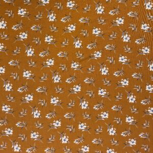 Copper Floral Linen-Like Rayon