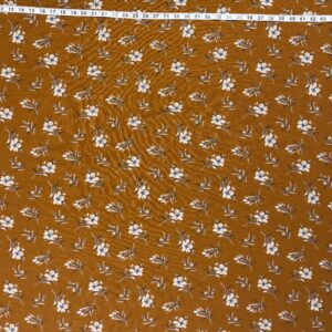 Copper Floral Linen-Like Rayon