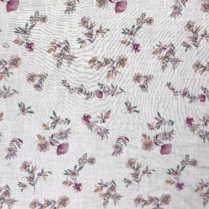 White Floral Linen-Like Rayon