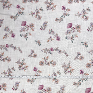 White Floral Linen-Like Rayon